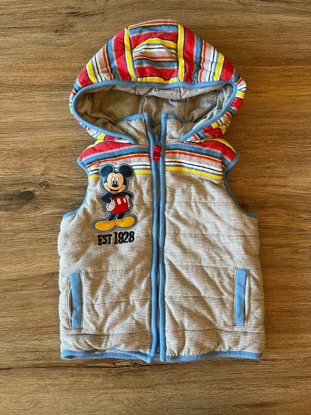 Disney Mickey Mouse Hooded Vest w/ Stripes Size 2